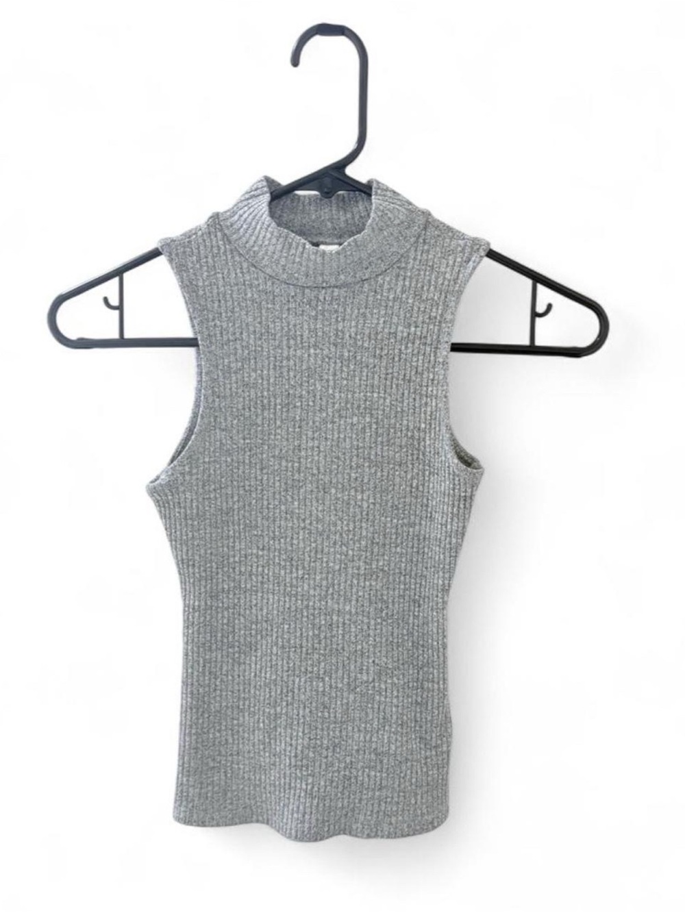 Arizona Jean Company Ribbed Mock Neck Tank Top - Gray